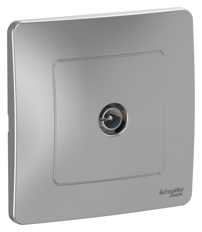 Розетка TV Коннектор с рамкой Systeme Electric Blanca 1-м. алюминий фото Розетка TV Коннектор с рамкой Systeme Electric Blanca 1-м. алюминий картинка